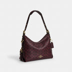 Coach Laurel Shoulder Bag With Buckles Gold/Black Currant
