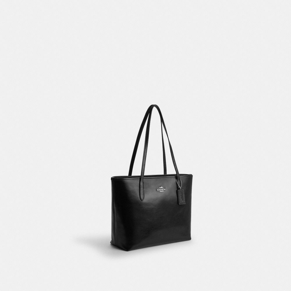 Coach Medium City Tote Bag - Silver/Black