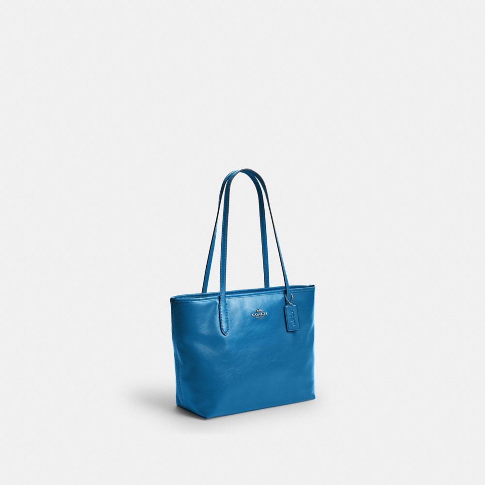 Coach Medium City Tote Bag - Silver/Blue Jay