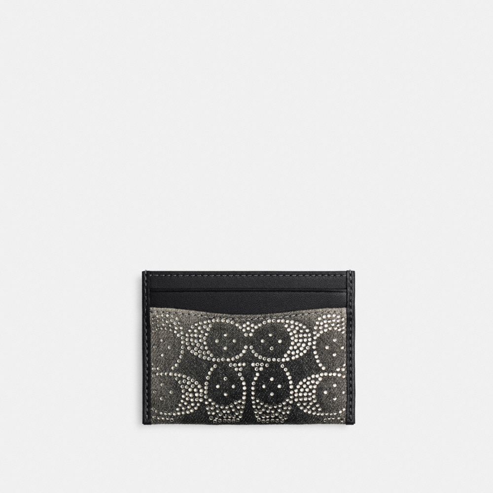 Coach Essential Card Case - Crystal Signature Silver/Black