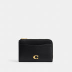 Coach Essential Key Zip Card Case - Brass/Black