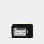 Coach Essential Key Zip Card Case - Brass/Black