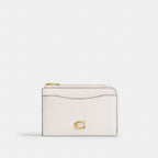Coach Essential Key Zip Card Case - Brass/Chalk