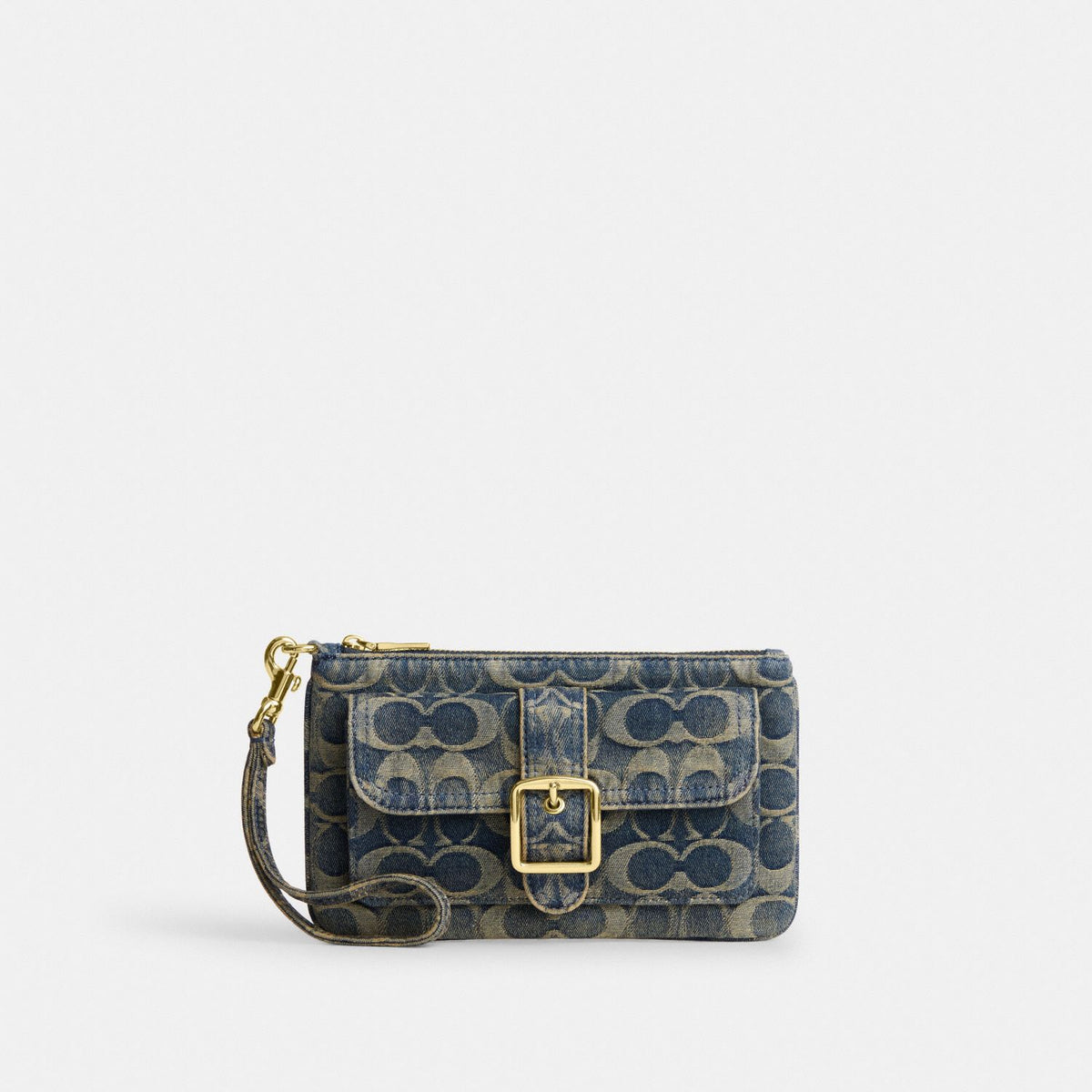 Coach Ashton Wristlet Gold/Denim