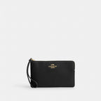 Coach Large Corner Zip Wristlet In Gold Hardware