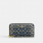 Coach Long Zip Around Wallet In Crossgrain Leather