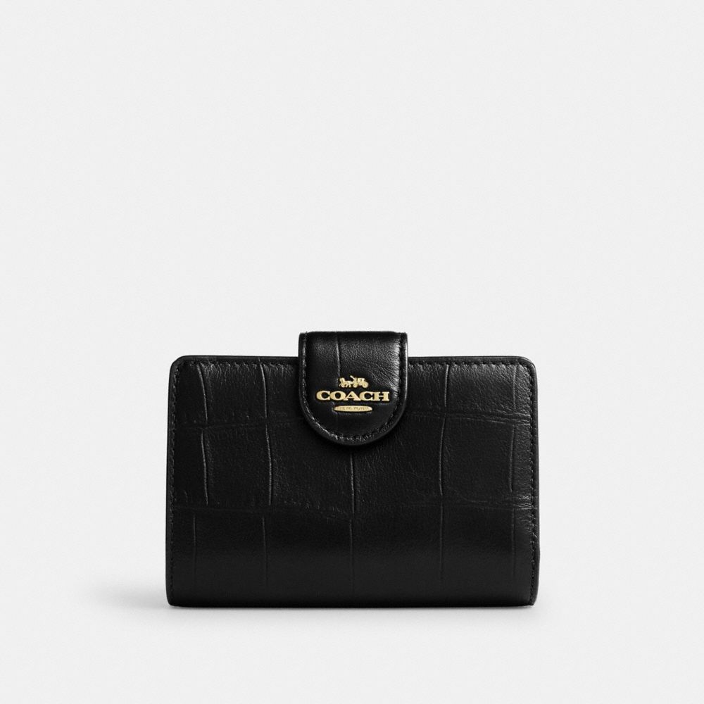 Coach Medium Corner Zip Wallet In Crocodile-Embossed Leather