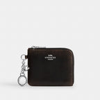 Coach Small Corner Zip Wallet Loved Leather Silver/Black Brown