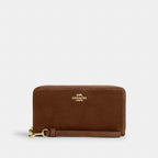 Coach Long Zip Around Wallet In Crossgrain Leather
