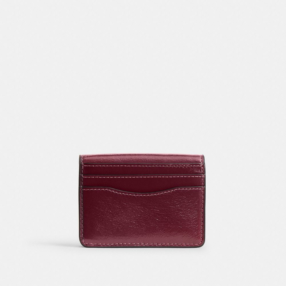 Coach Tabby Card Case - Brass/Dark Cherry