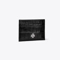 Tory Burch Charlie Croc-Embossed Card Case