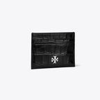 Tory Burch Charlie Croc-Embossed Card Case