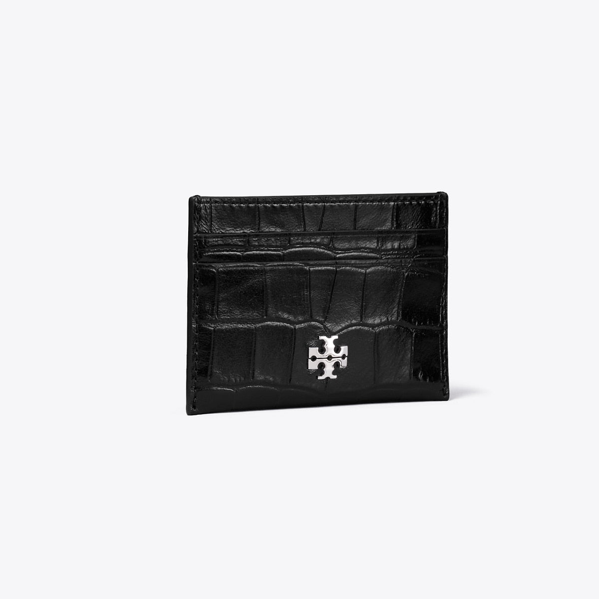 Tory Burch Charlie Croc-Embossed Card Case