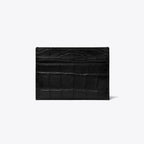 Tory Burch Charlie Croc-Embossed Card Case