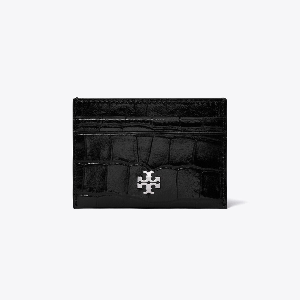 Tory Burch Charlie Croc-Embossed Card Case
