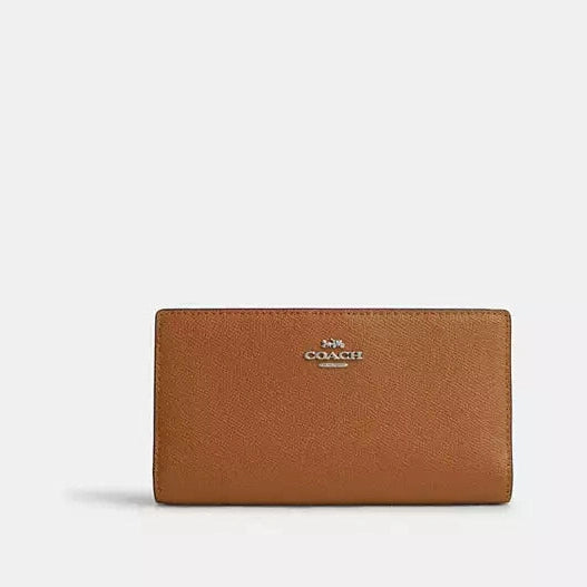 Coach Slim Zip Wallet In Signature Canvas