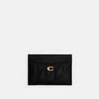 Coach Essential Card Case With Pillow Quilting - Leather Brass/Black
