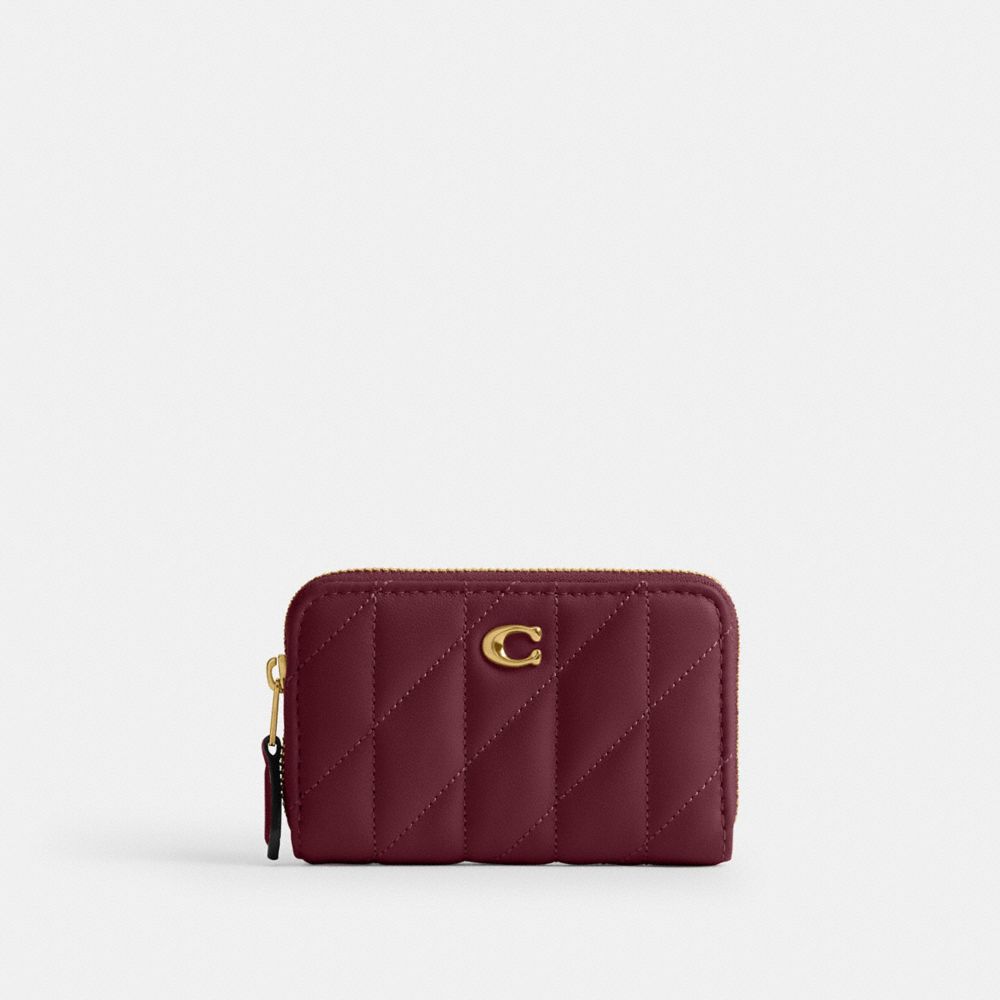 Coach Essential Small Zip Around Card Case With Pillow Quilting