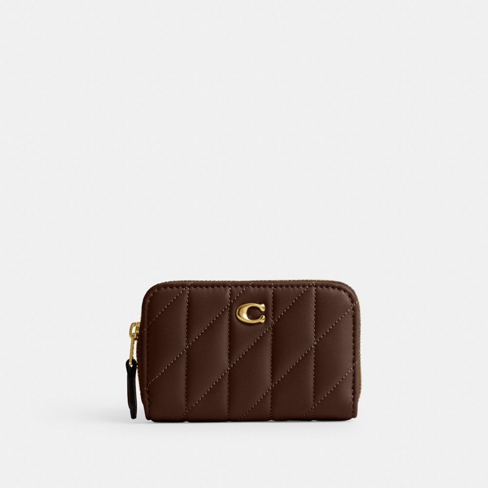 Coach Essential Small Zip Around Card Case With Pillow Quilting