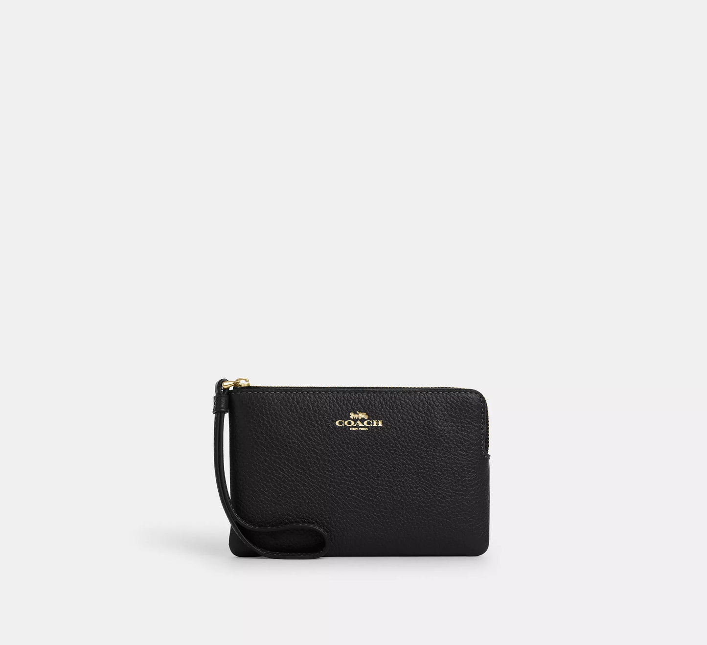 Coach Corner Zip Wristlet In Signature Canvas With Stripe