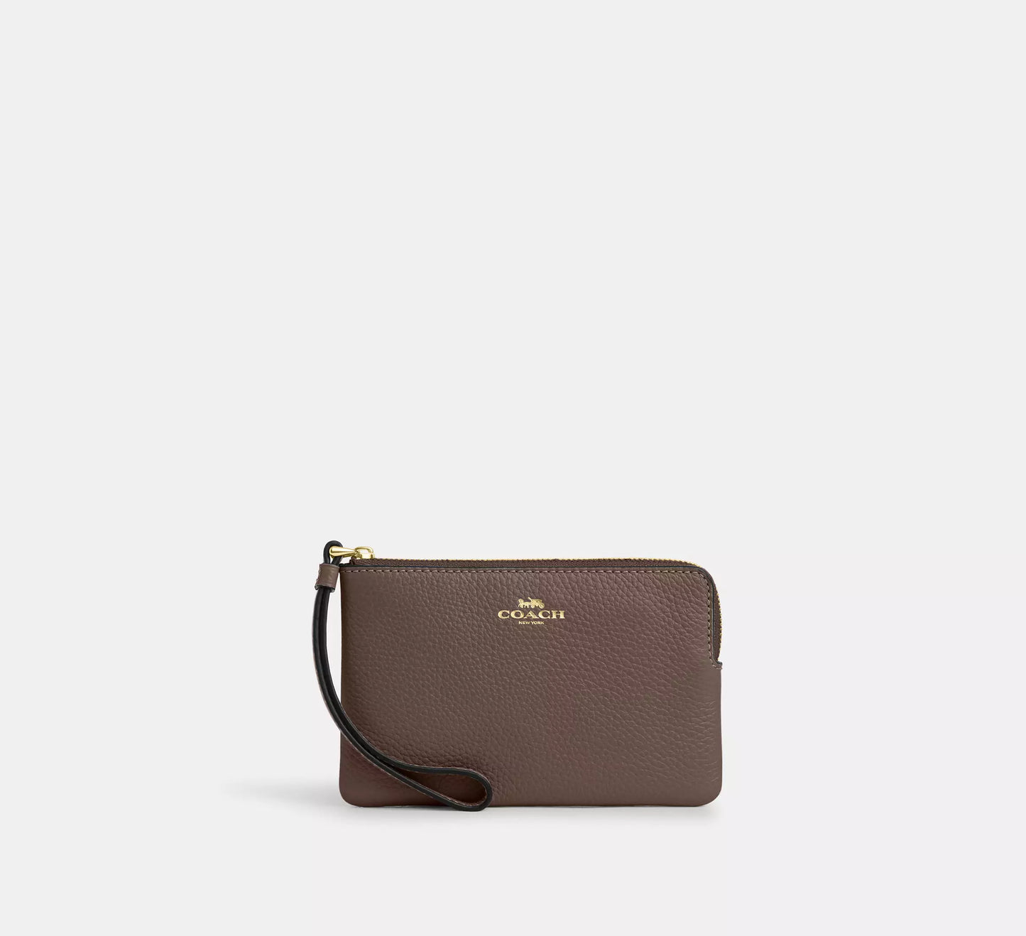 Coach Corner Zip Wristlet In Signature Canvas With Stripe