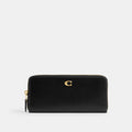 Coach Essential Slim Accordion Zip Wallet Brass Black