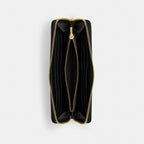 Coach Essential Slim Accordion Zip Wallet Black open