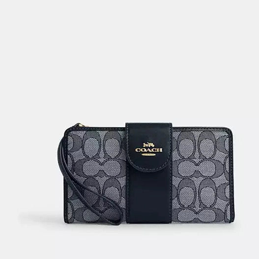 Coach Phone Wallet In Colorblock Signature Canvas