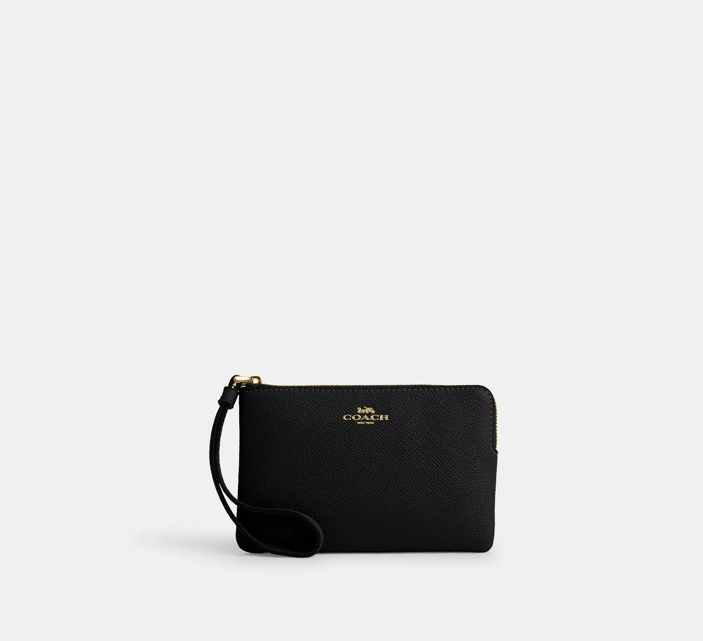 Coach Corner Zip Wristlet In Signature Canvas With Stripe