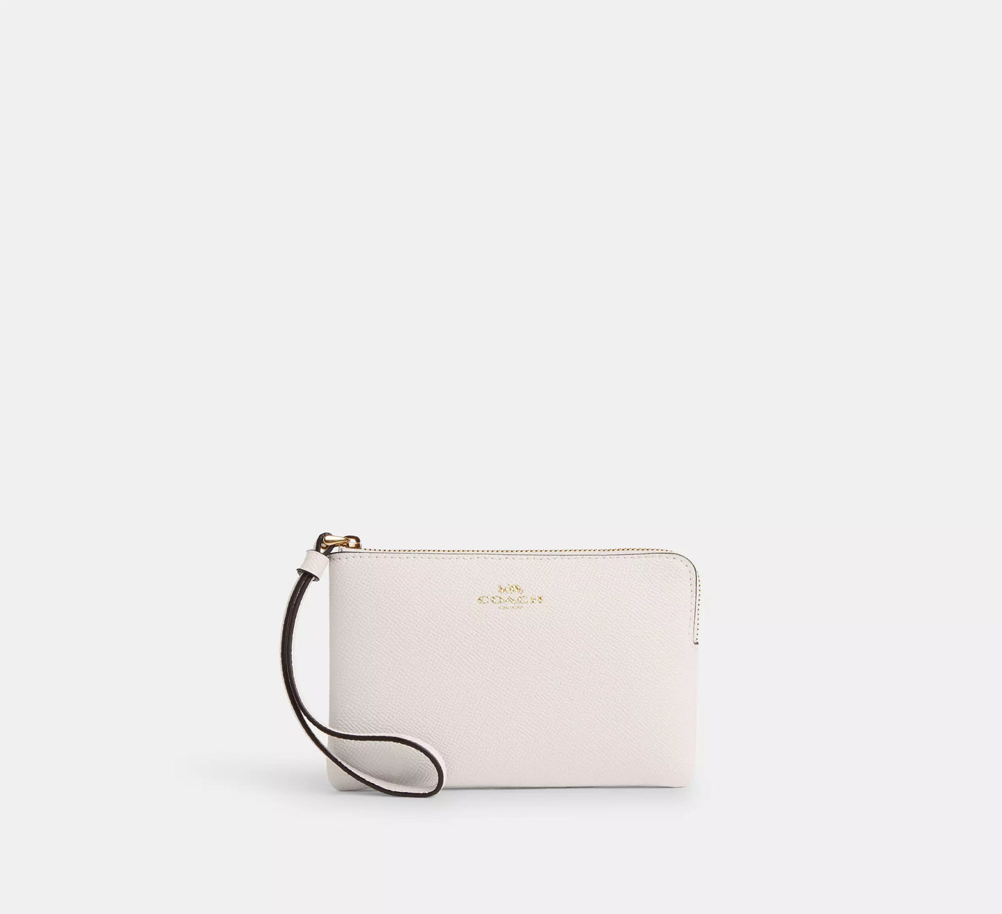 Coach Corner Zip Wristlet In Signature Canvas With Stripe