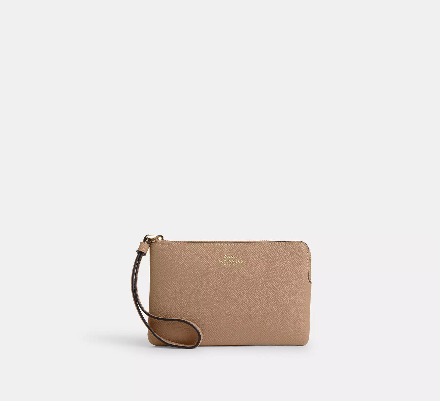 Coach Corner Zip Wristlet In Signature Canvas With Stripe