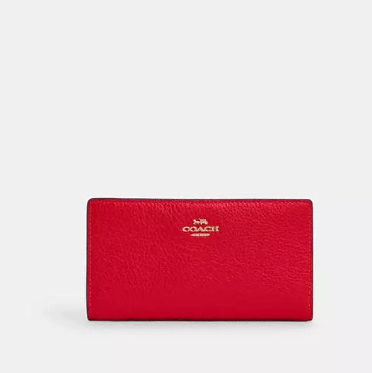 Coach Slim Zip Wallet In Signature Canvas