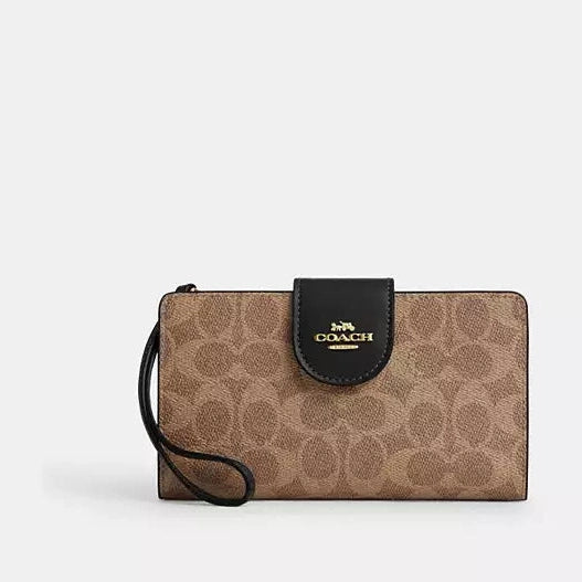 Coach Phone Wallet In Colorblock Signature Canvas