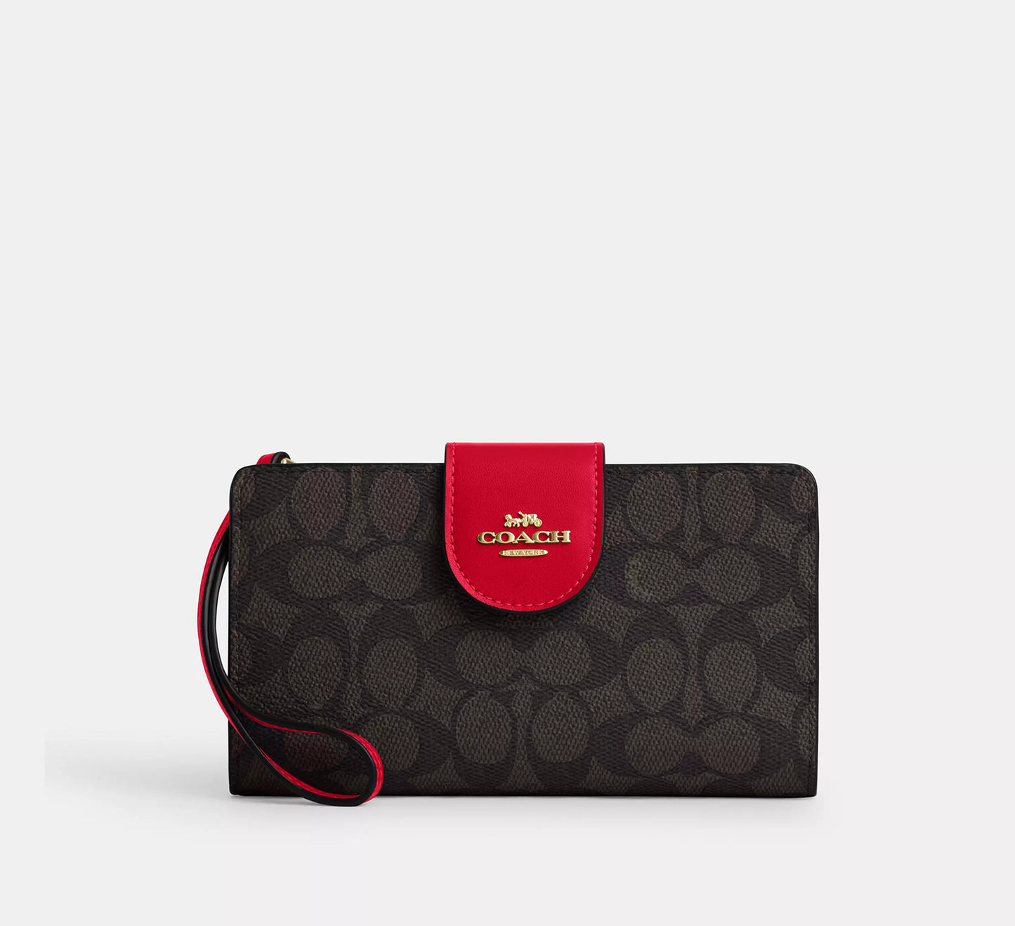 Coach Phone Wallet In Colorblock Signature Canvas