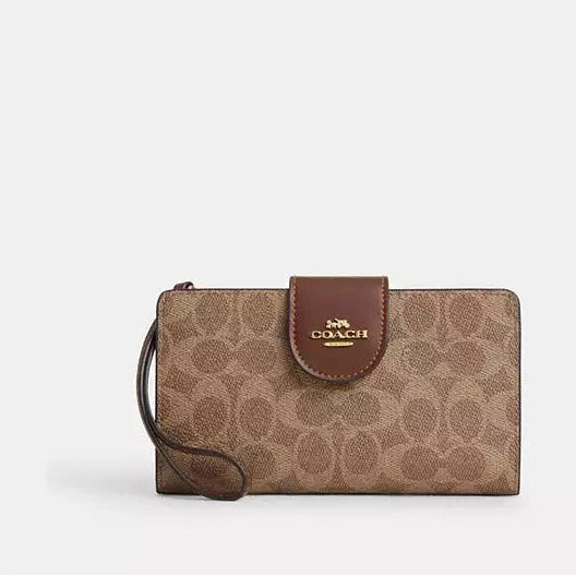 Coach Phone Wallet In Colorblock Signature Canvas