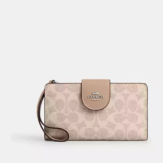 Coach Phone Wallet In Colorblock Signature Canvas