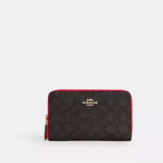 Cartera mediana con cremallera y portadocumentos Coach 