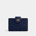 Medium Corner Zip Gold/Navy