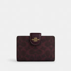 Medium Corner Zip Gold/Black Currant