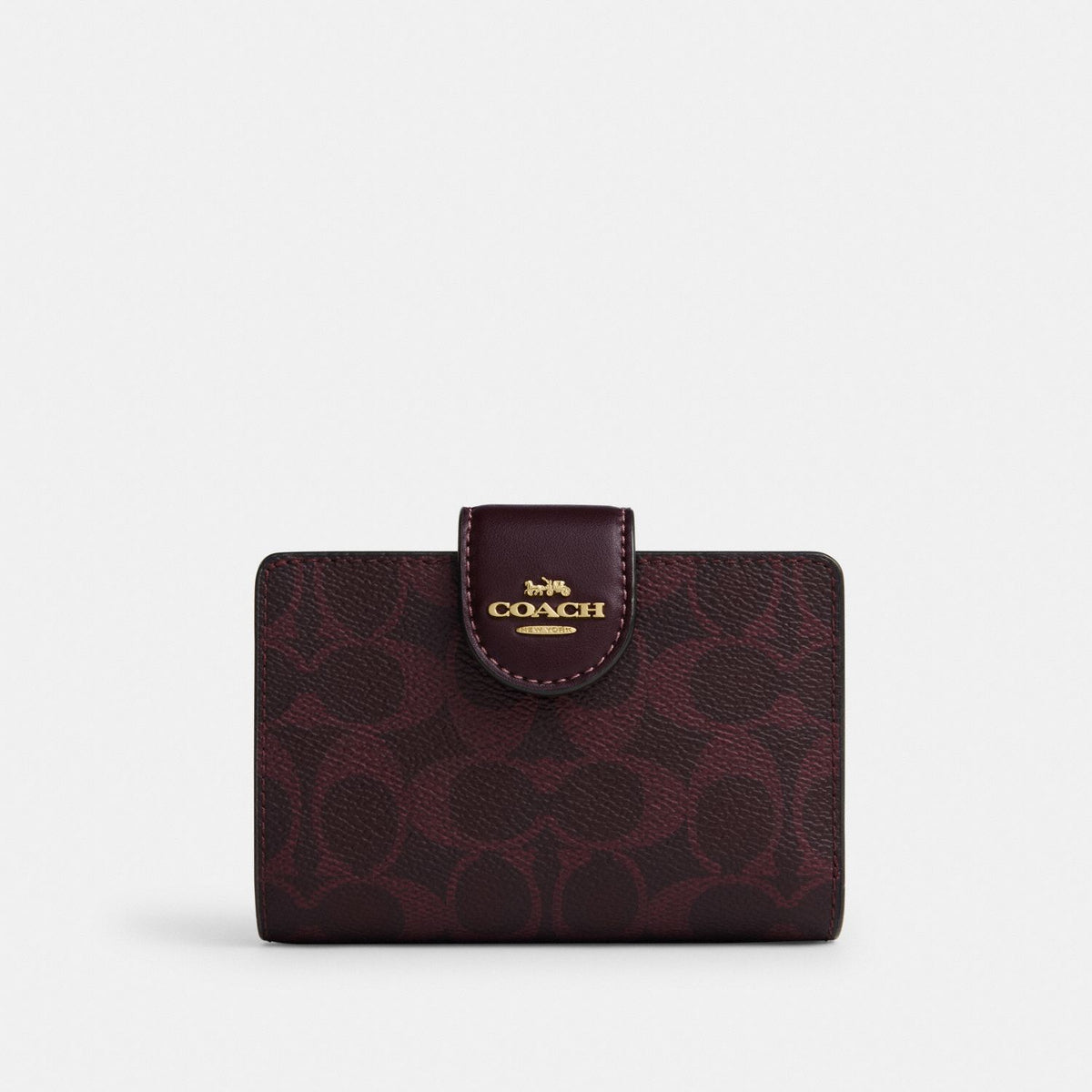 Medium Corner Zip Gold/Black Currant