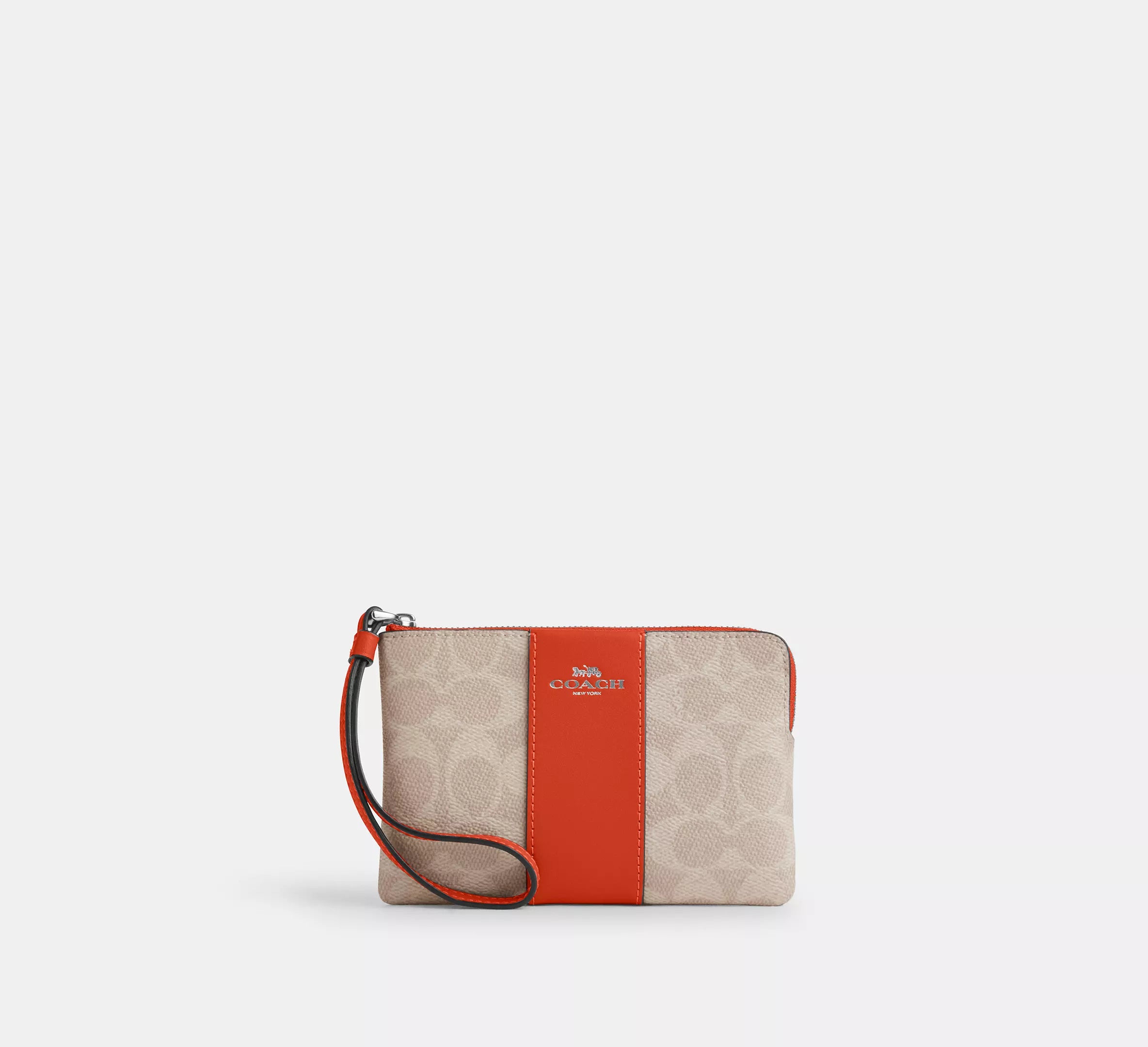 Coach Corner-Armband mit Reißverschluss aus charakteristischem Canvas mit Streifen