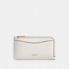Coach New York Zip Card Case - Brass/Chalk