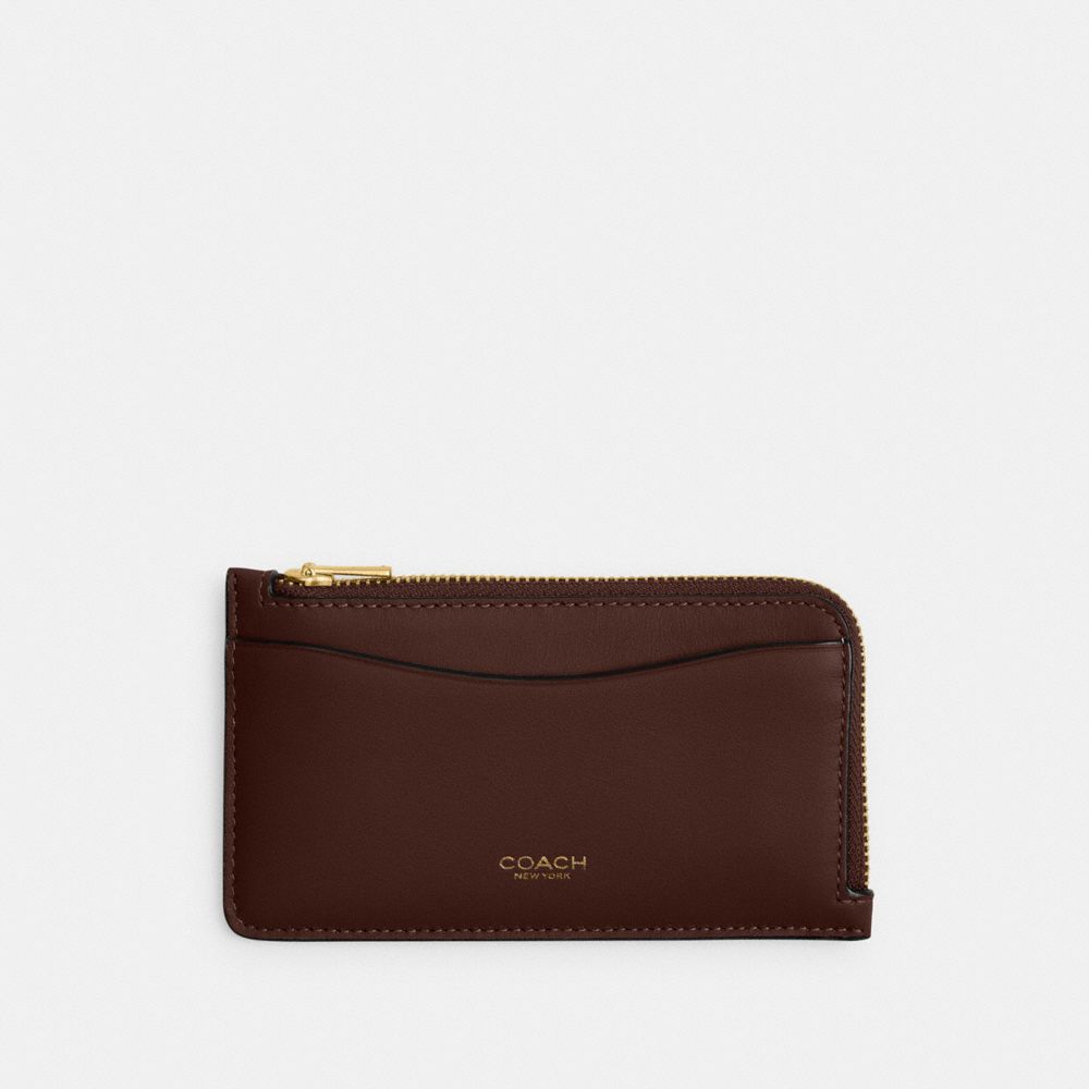 Coach New York Zip Card Case - Brass/Maple