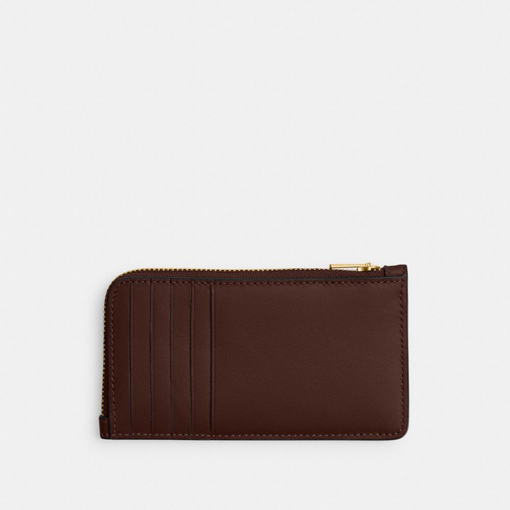 Coach New York Zip Card Case - Brass/Maple
