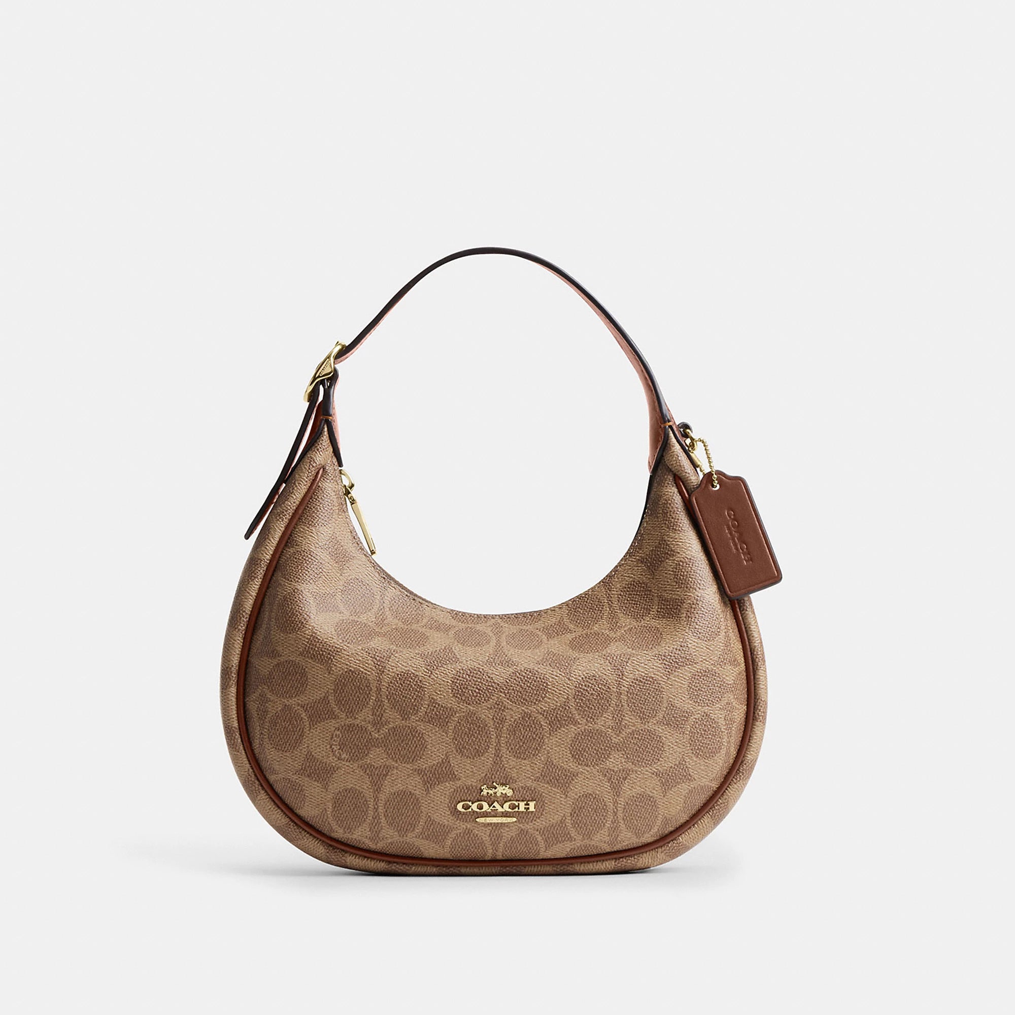Coach Emily Shoulder Bag In Signature Canvas - gold/tan/brown