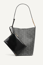DKNY Avril Logo Bucket Bag - Black Logo Black