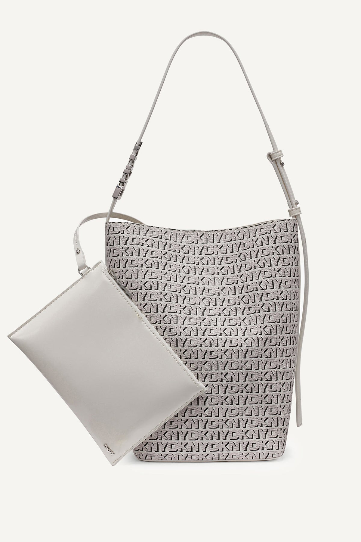 DKNY Avril Logo Bucket Bag - White