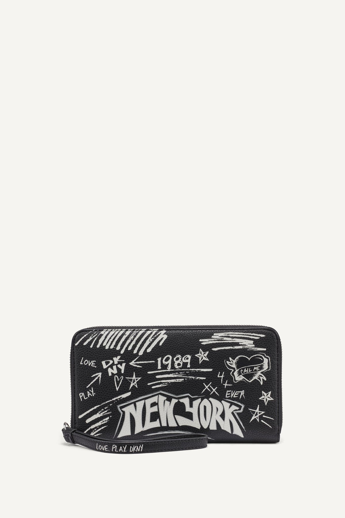 DKNY Bryar Large Zip Around Wallet With Wristlet - Black