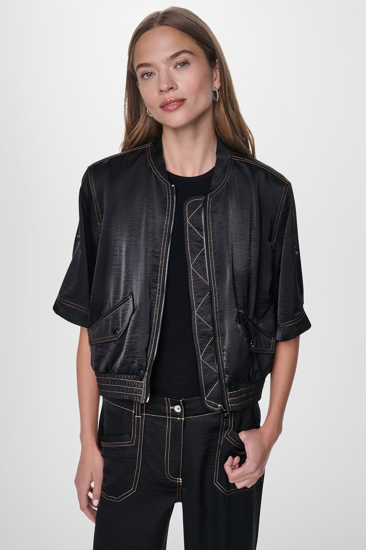 DKNY Women's Contrast Stitch Jacket