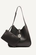 DKNY Daria Large Hobo Bag - Black/Silver